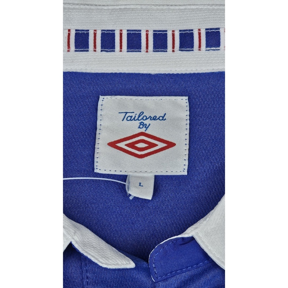 Vintage Umbro Glasgow Rangers Polo Shirt Soccer Jersey Mens Large #7 Freeman - Picture 2 of 9